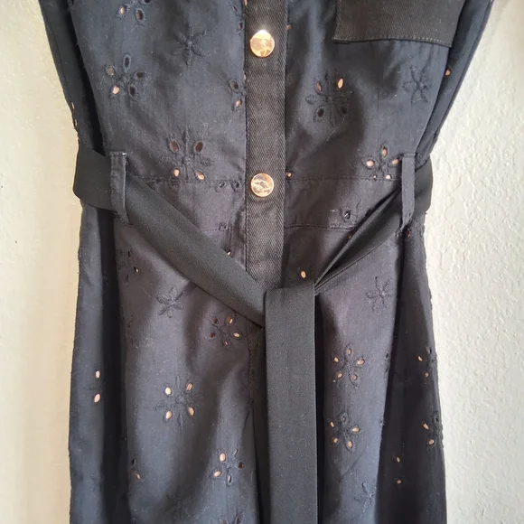 ๐ For Love And Lemons Black Eyelet Lace Cropped Jumpsuit Sz.XS - Picture 5 of 14